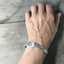 Perfectly Imperfect Hand Stamped Spoon Cuff Bracelet Shown on Model