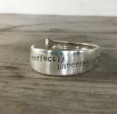 Perfectly Imperfect Hand Stamped Spoon Cuff Bracelet