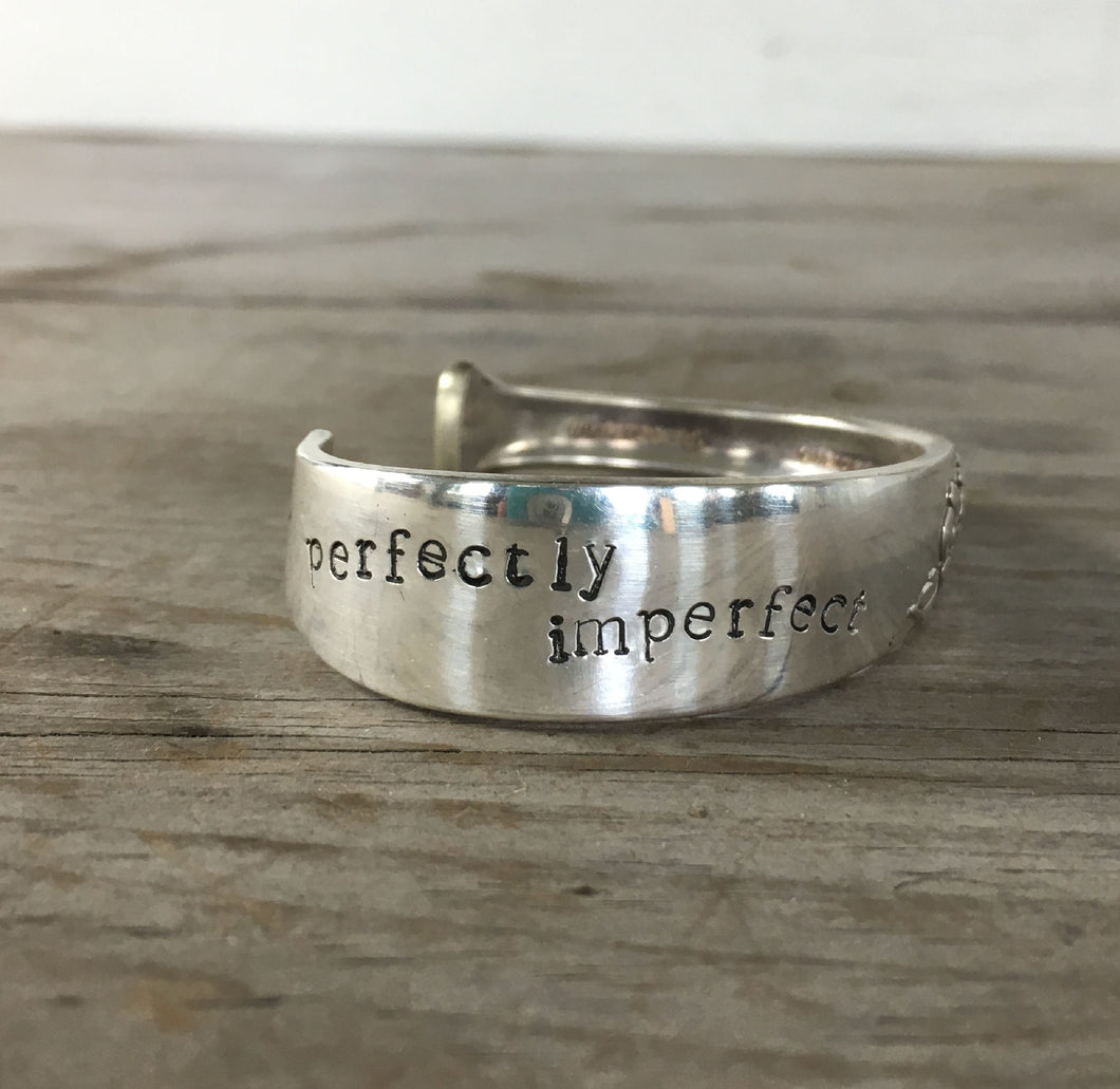 Perfectly Imperfect Hand Stamped Spoon Cuff Bracelet