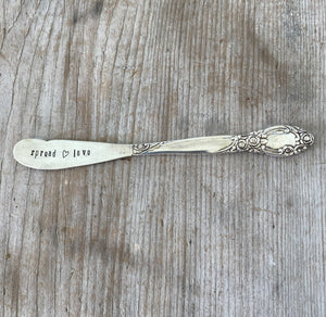 Hand Stamped Cheese Spreader Knife - SPREAD LOVE - #4790