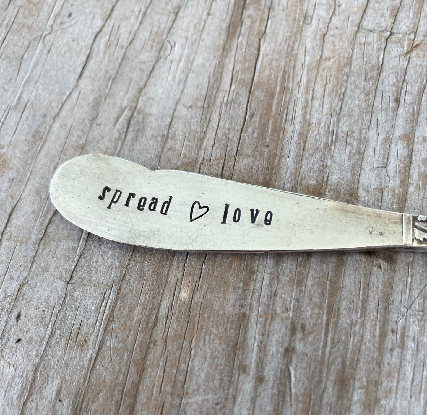 Hand Stamped Cheese Spreader Knife - SPREAD LOVE - #4790