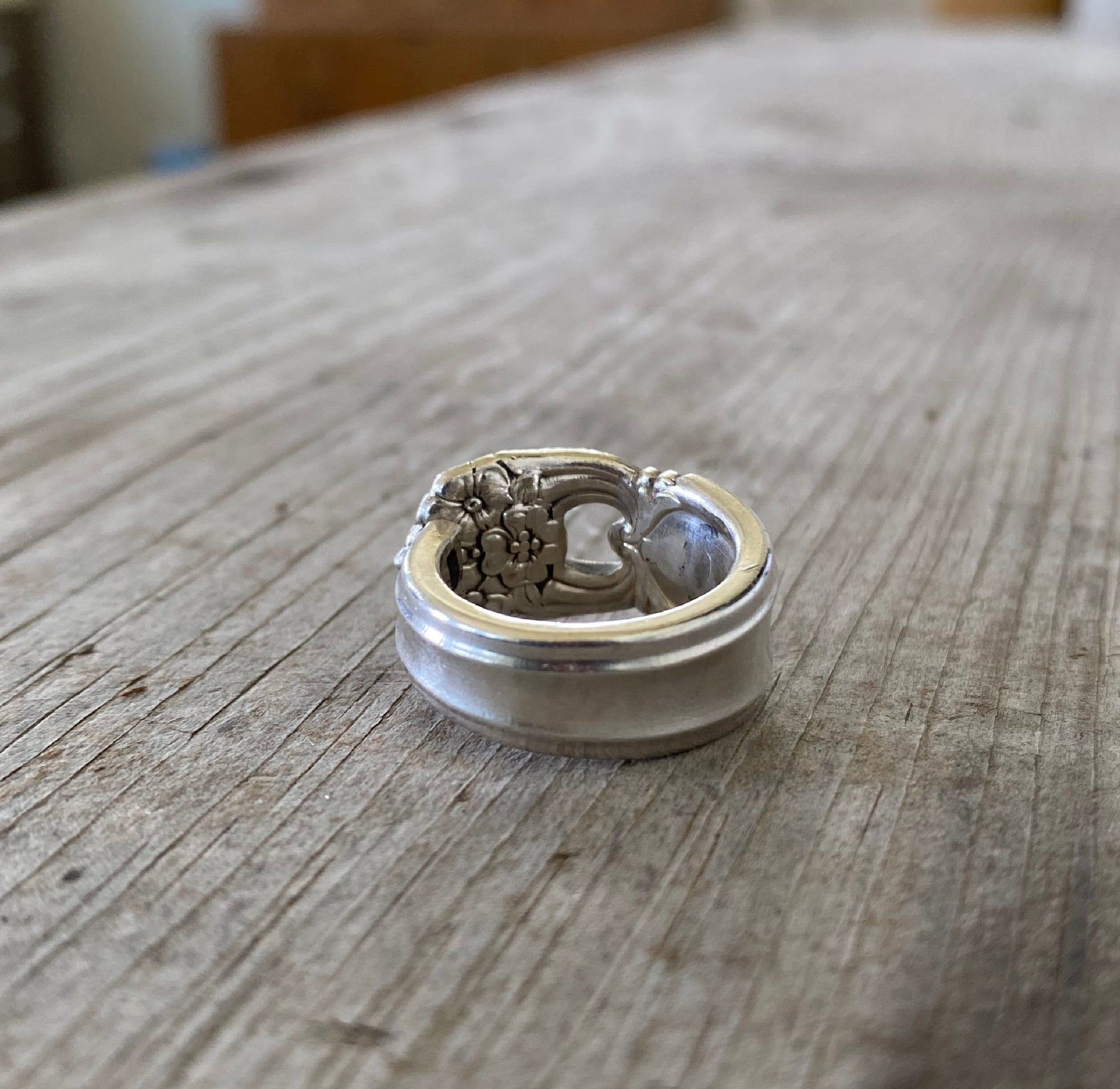 Inside view of Spoon Ring from 1847 Rogers Eternally Yours pattern