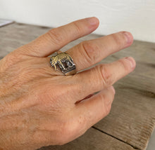 Elephant Spoon Ring Shown on Model Hand