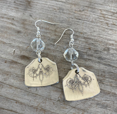 Handmade earrings from vintage silverware
