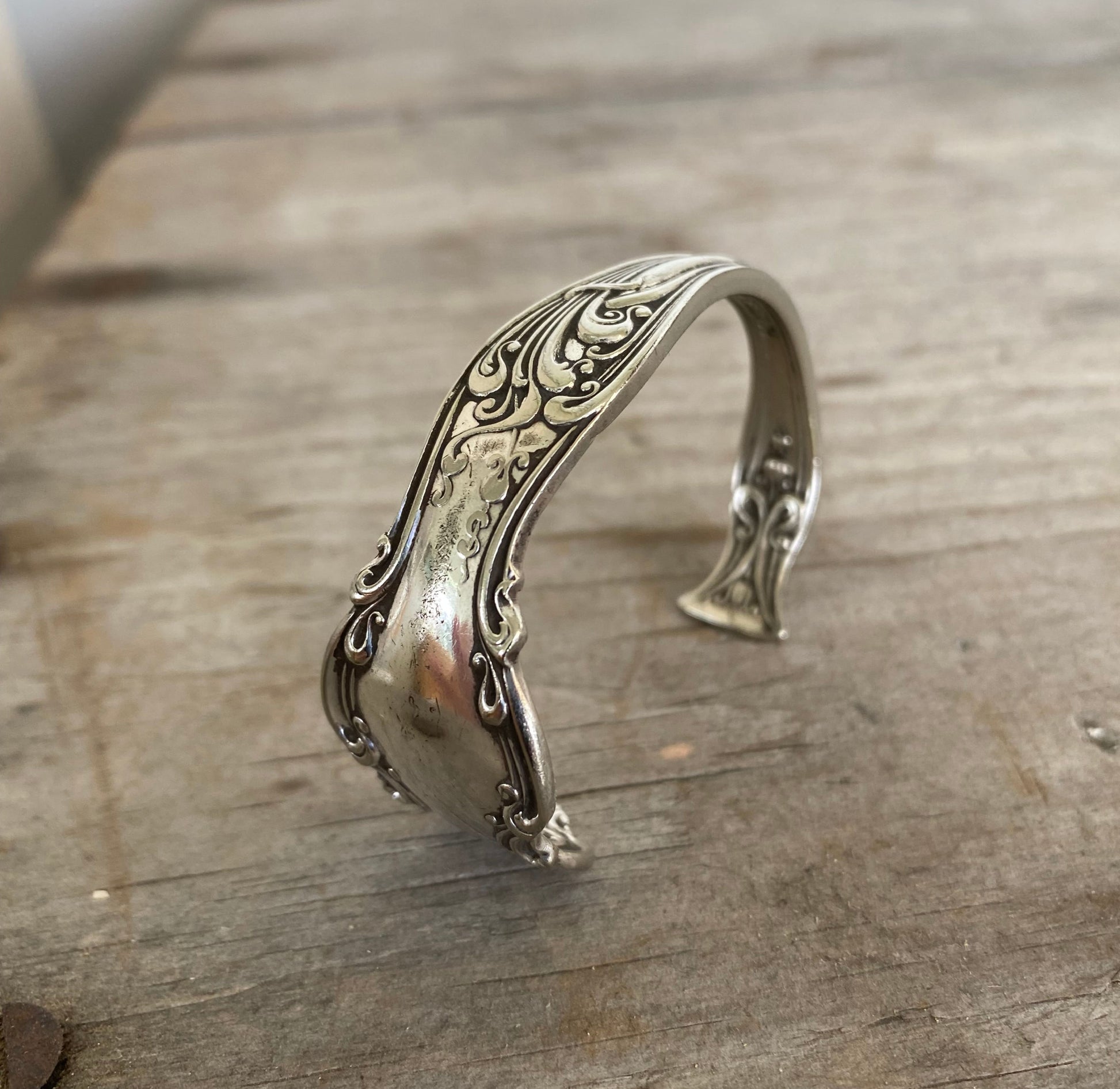 Spoon Cuff Bracelet Art Nouveau Design
