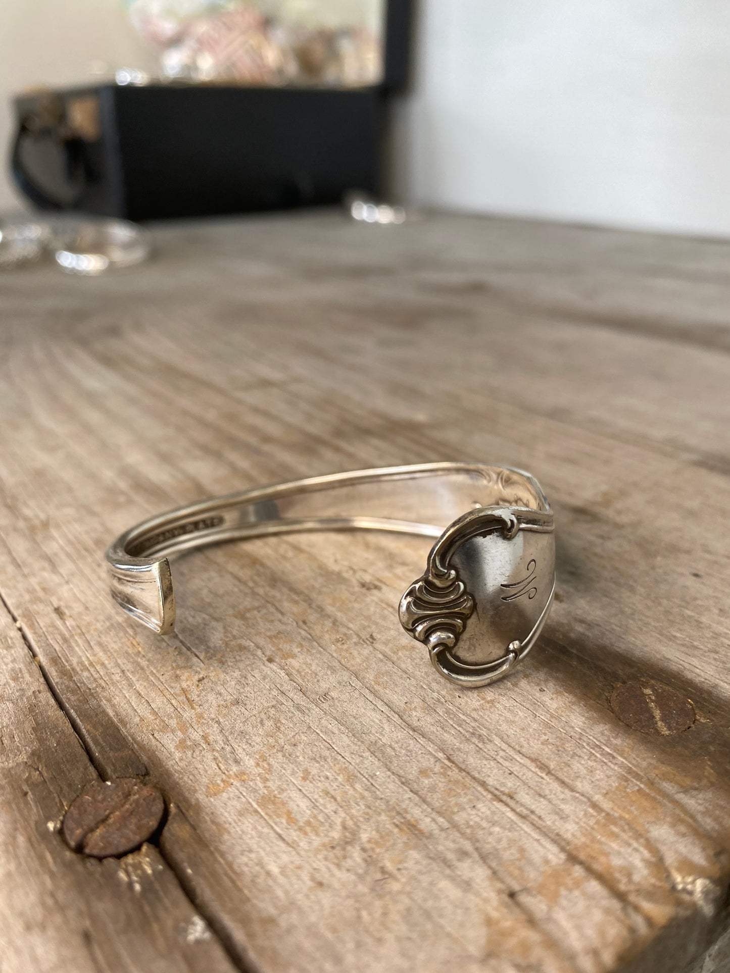 Spoon Cuff Bracelet - Monogram "M" - #4914