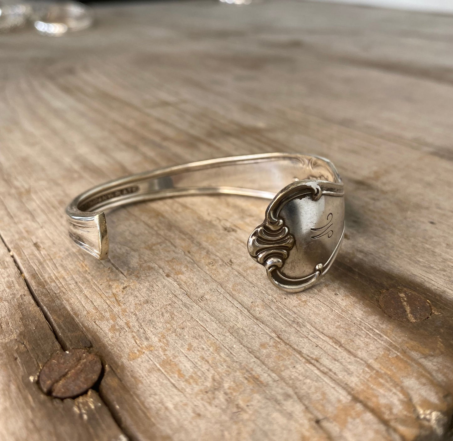 Spoon Cuff Bracelet - Monogram "M" - #4914