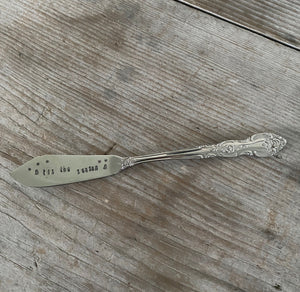 Hand Stamped Cheese Spreader/Knife - TIS THE SEASON - #4935