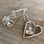 Floating Fork Tine Heart Necklace with Frame