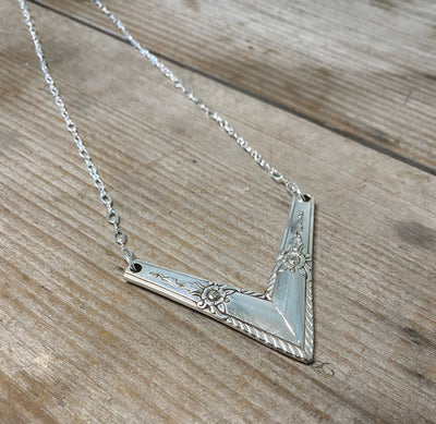 Spoon Chevron Necklace - SL & GH ROGERS "PENDANT" - #5021