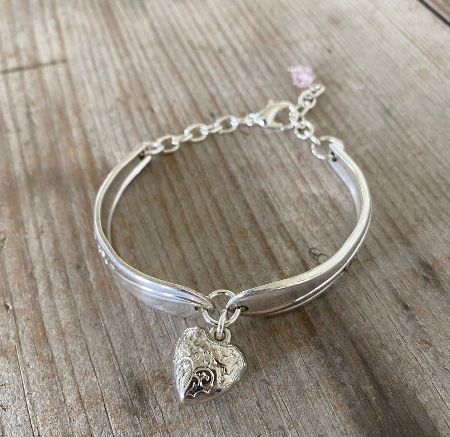 Spoon Bracelet w/ Puffy Heart Charm