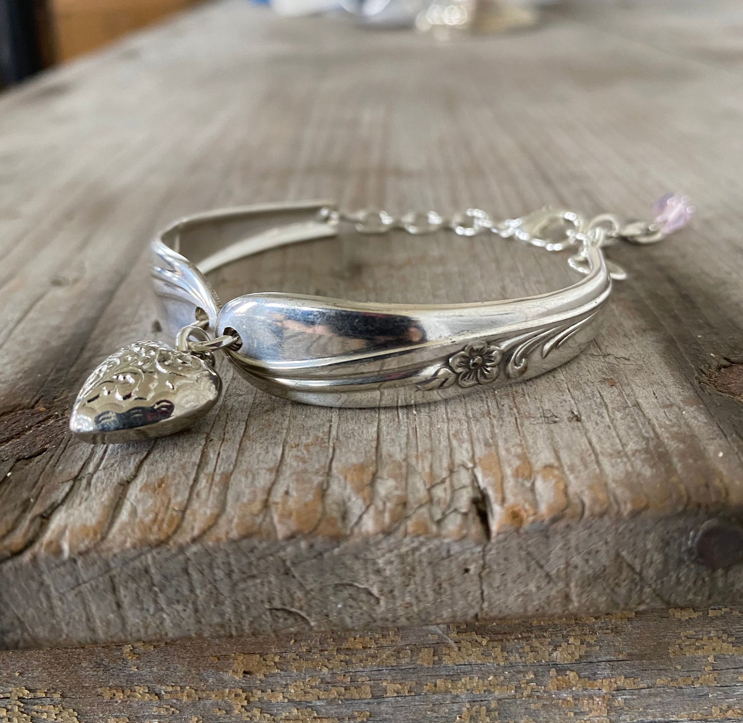 Spoon Bracelet w/ Puffy Heart Charm