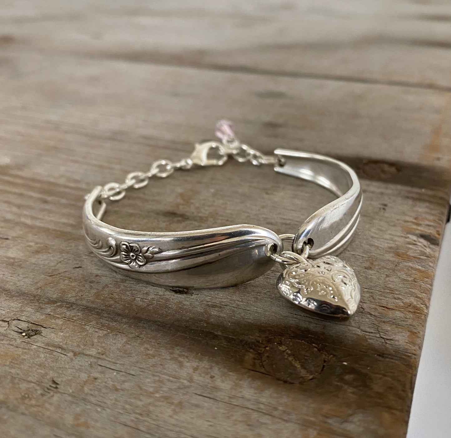 Spoon Bracelet w/ Puffy Heart Charm