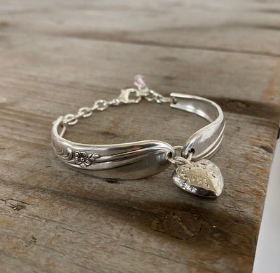 Spoon Bracelet w/ Puffy Heart Charm