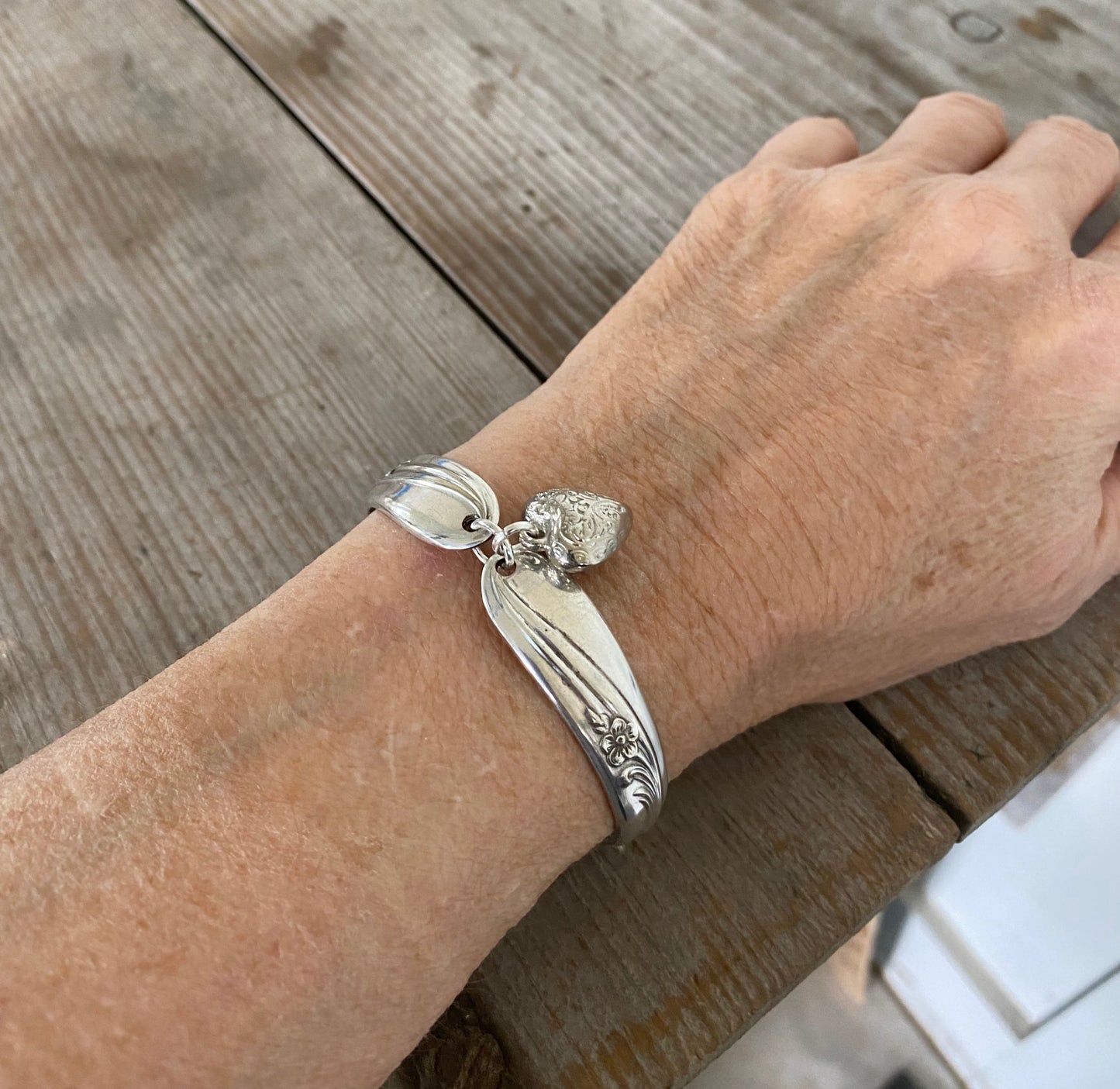 Spoon Bracelet w/ Puffy Heart Charm