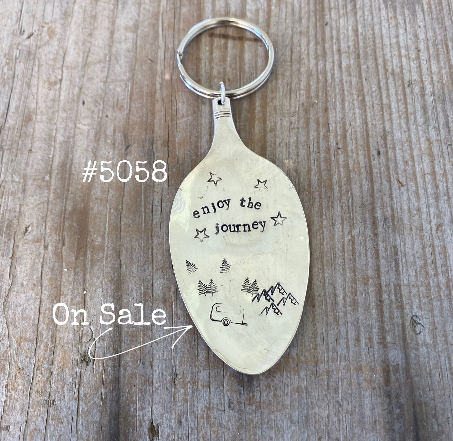Stamped Spoon Keychain - ENJOY THE JOURNEY -