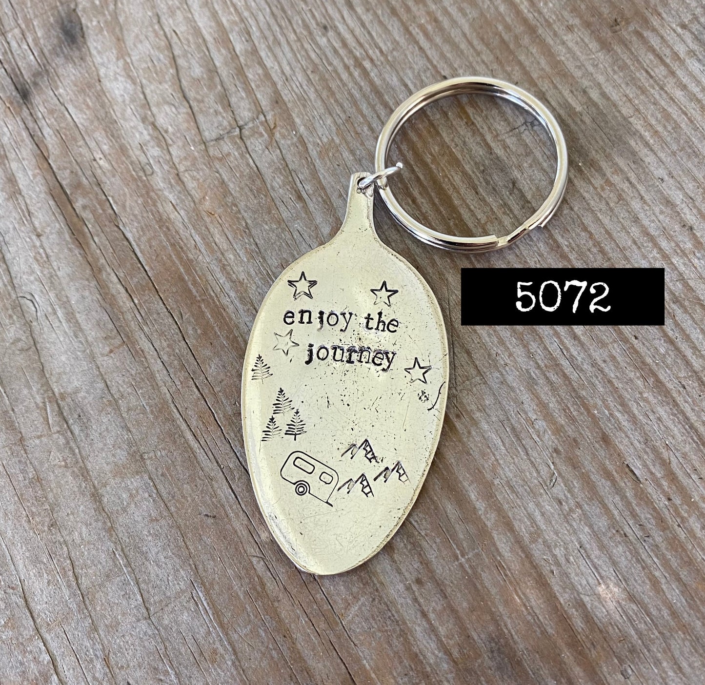 Stamped Spoon Keychain - ENJOY THE JOURNEY -