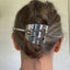 Hair Barrette from Upcycled Cake Server Shown in Model's Hair