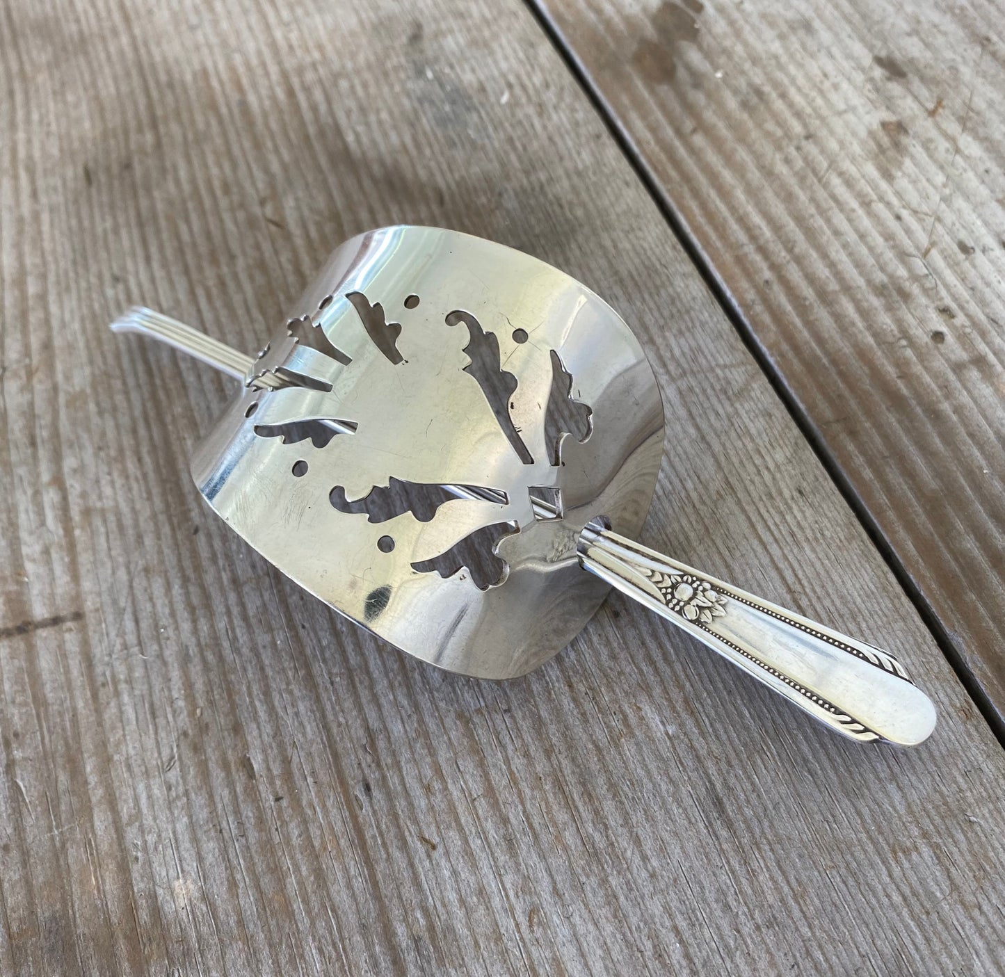 Hair Barrette from Upcycled Cake Server Angle 2