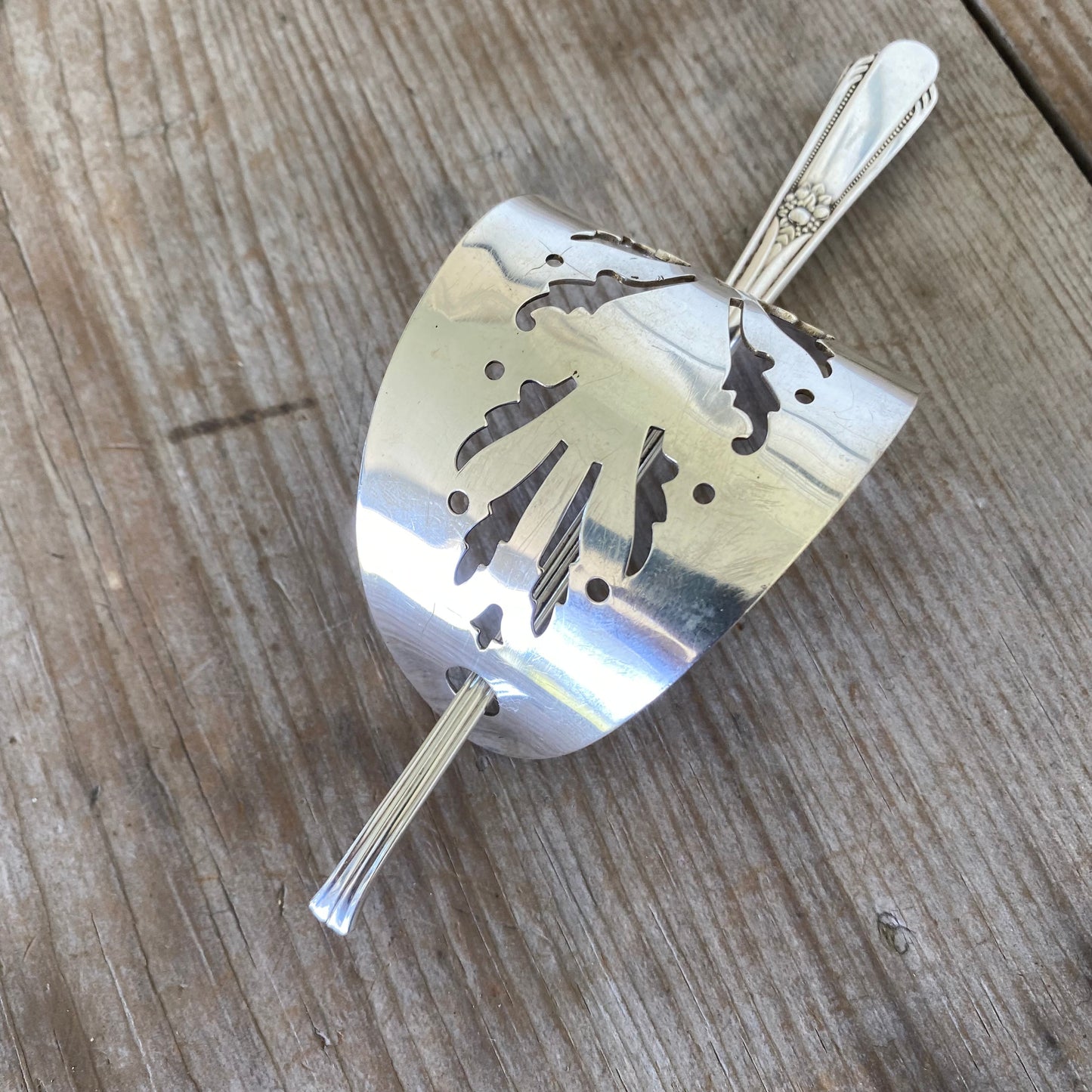 Hair Barrette from Upcycled Cake Server Angle 1