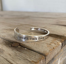 Hand Stamped Upcycled Spoon Cuff Bracelet FUCKITY FUCK FUCk