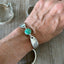 Spoon Link Bracelet with Jadeite Coin Bead - #5080