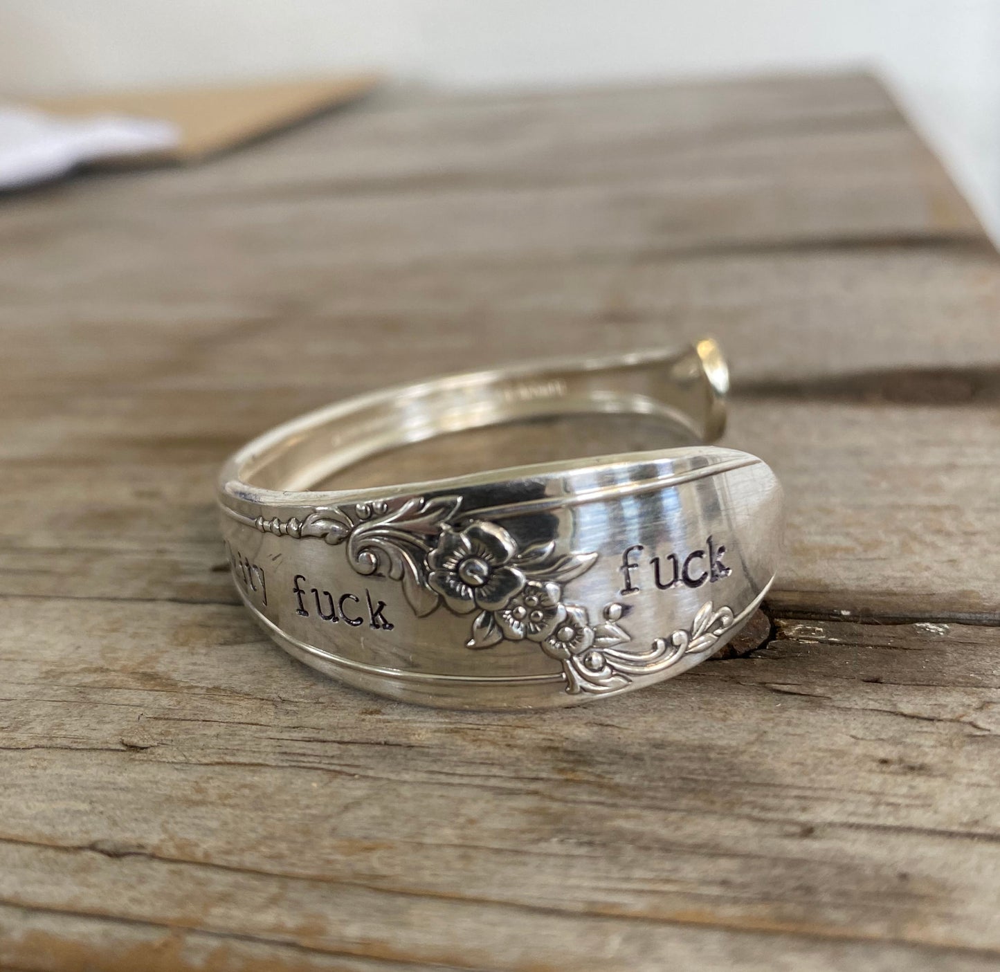 Spoon Cuff Bracelet - FUCKITY FUCK FUCK - QUEEN BESS - #5126