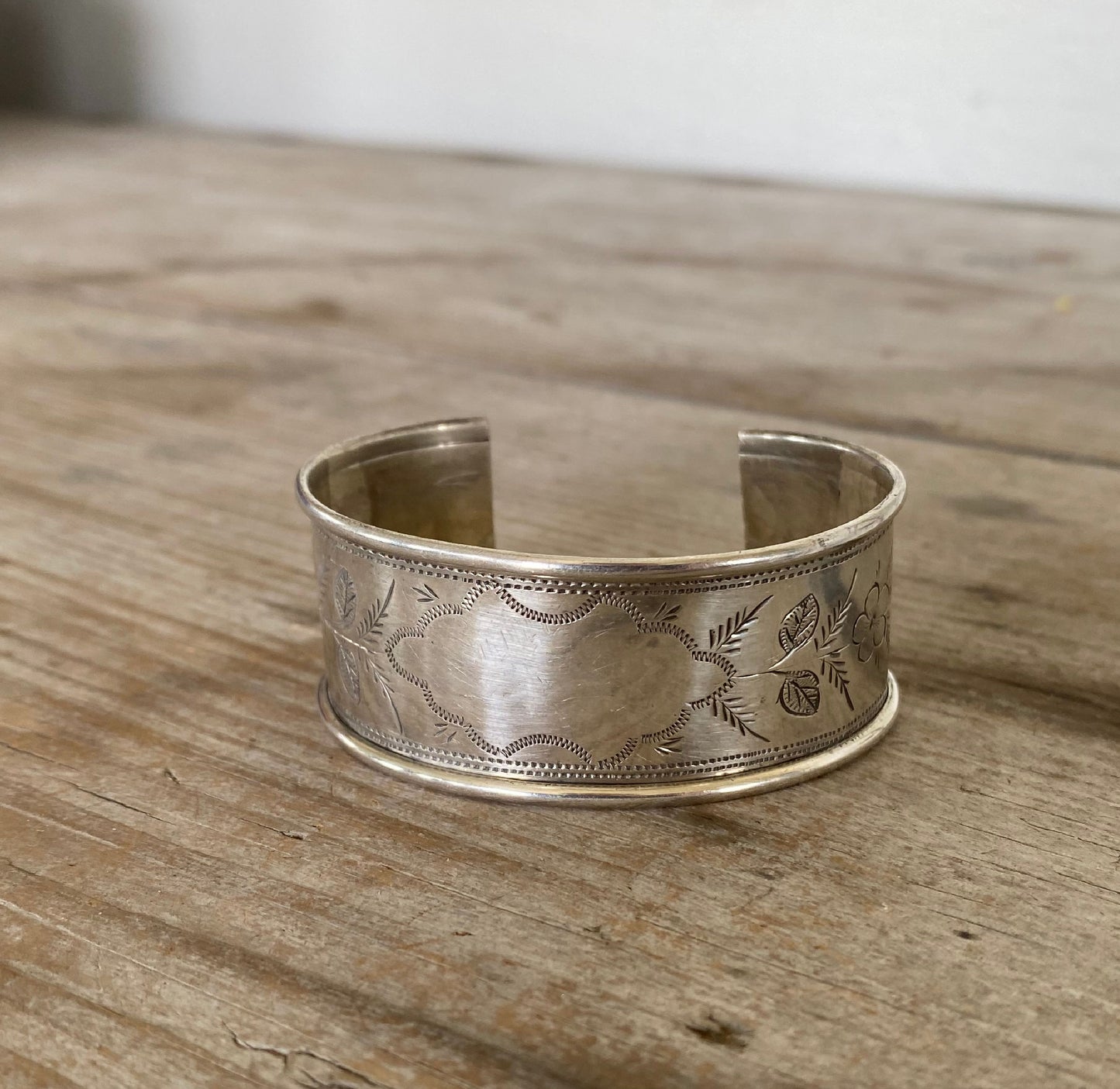 Antique Silver Napkin Ring Cuff Bracelet - BARKER BROTHERS