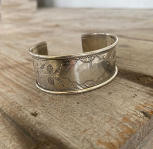 Antique Silver Napkin Ring Cuff Bracelet - BARKER BROTHERS