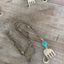 Fork Elephant Necklace with Turquoise Colored Stone - #5170