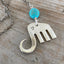 Fork Elephant Necklace with Turquoise Colored Stone - #5170