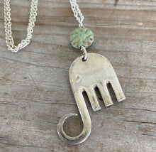 Fork Elephant Necklace with Patchwork Chain - #5172