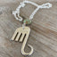 Fork Elephant Necklace w/ Sage Green Bead - #5173