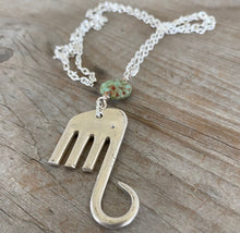 Fork Elephant Necklace w/ Sage Green Bead - #5173