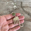 Fork Elephant Necklace w/ Sage Green Bead - #5173