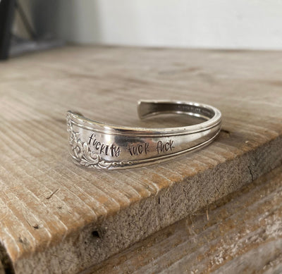 Spoon Cuff Bracelet - FUCKITY FUCK FUCK - Queen Bess - #5197