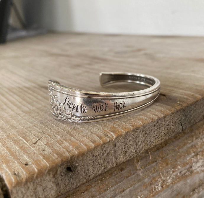 Spoon Cuff Bracelet - FUCKITY FUCK FUCK - Queen Bess - #5197