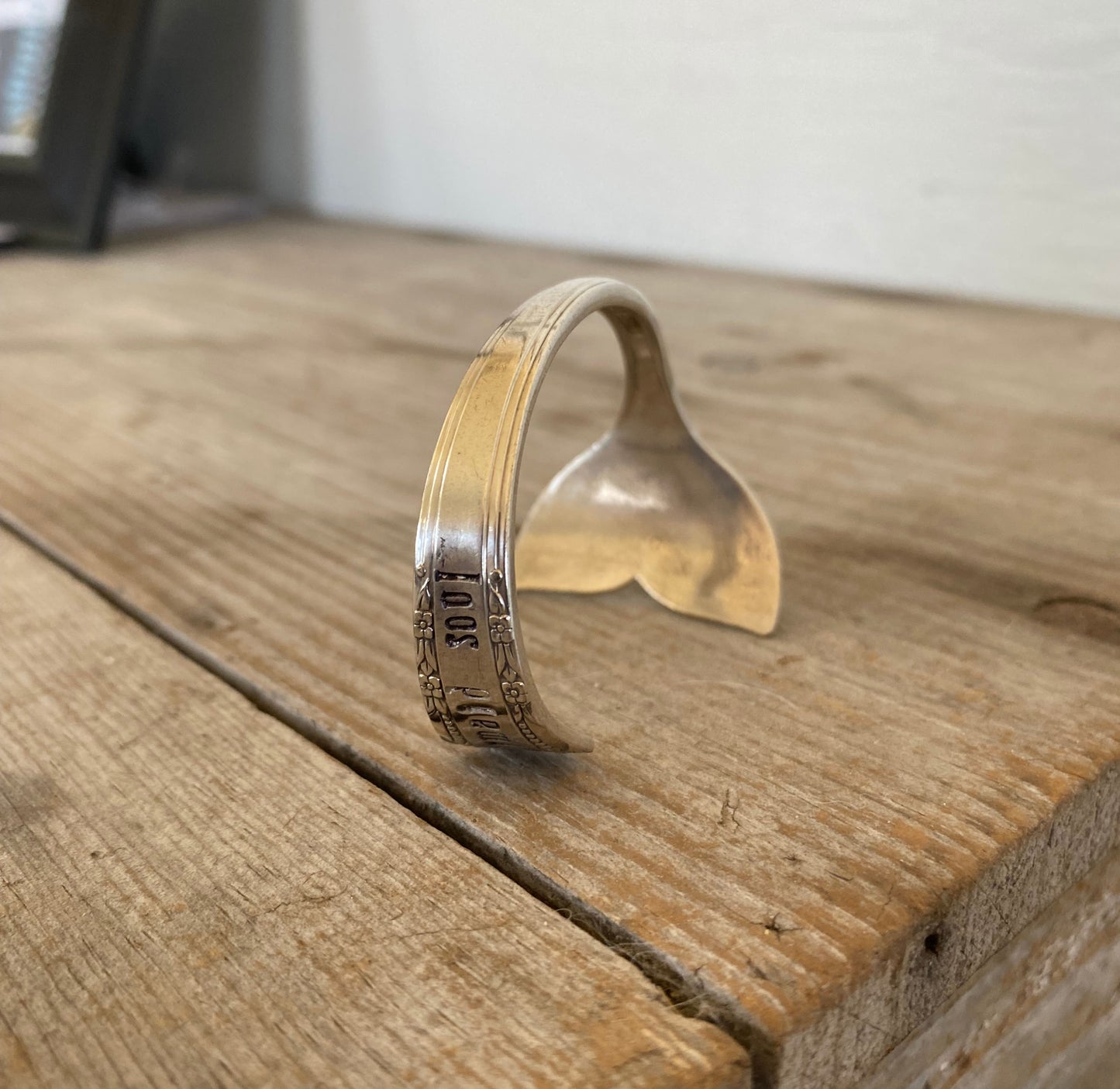 Alternate view of Stamped Spoon Bracelet with Mermaid Whale Tail