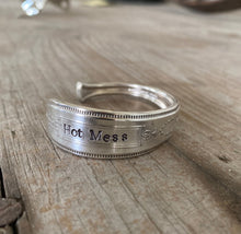 Hand stamped spoon bracelet HOT MESS