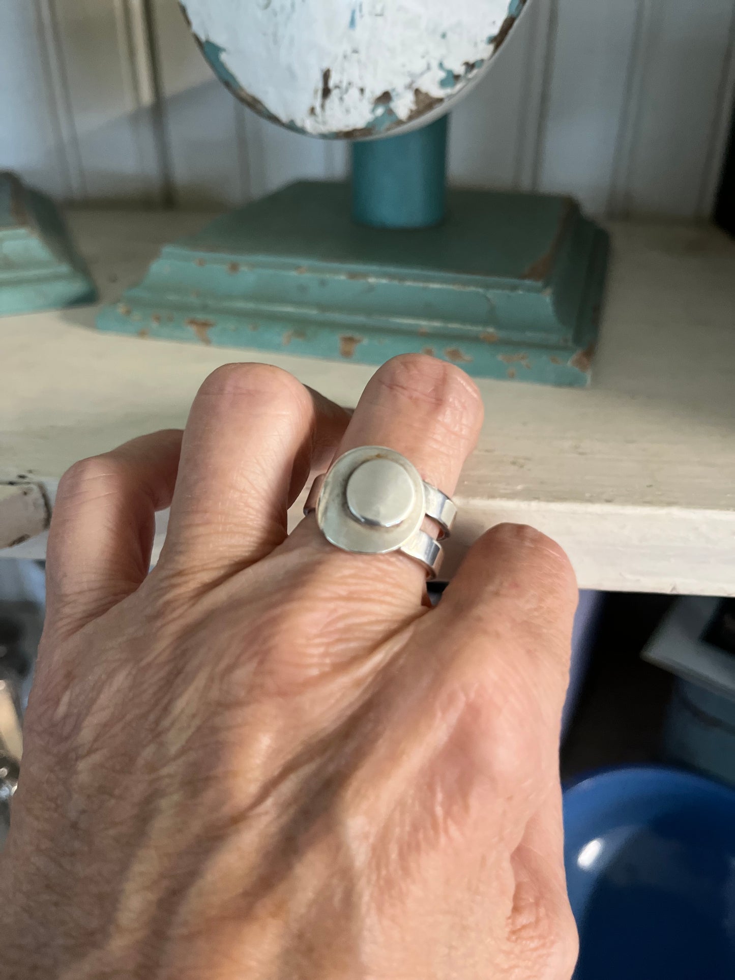 Modern Dot Statement Artisan Spoon & Fork Ring