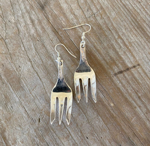 Fork Earrings with Floral Detail - #5258