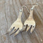 Fork Earrings with Floral Detail - #5258