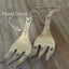 Fork Earrings with Floral Detail - #5258