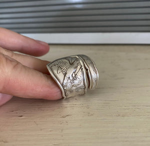 Spoon Ring from upcycled vintage souvenir Spoon of Texas Highlighting the Eagle