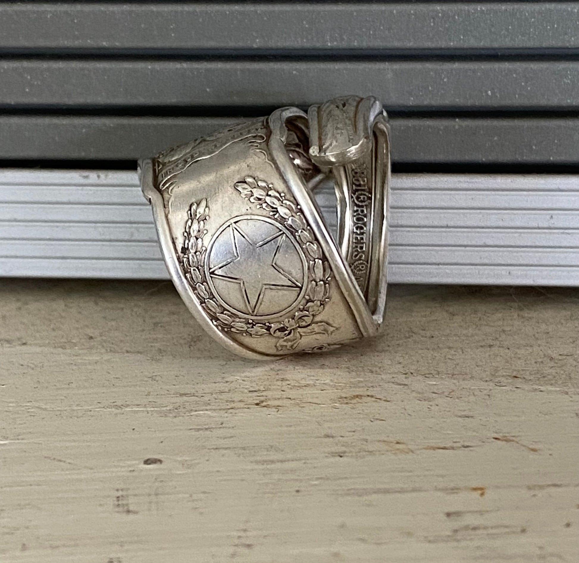 Spoon Ring from upcycled vintage souvenir Spoon of Texas Highlighting the star of texas