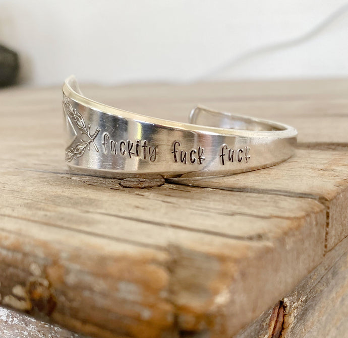 Spoon Cuff Bracelet - FUCKITY FUCK FUCK - JEWELL - #5287