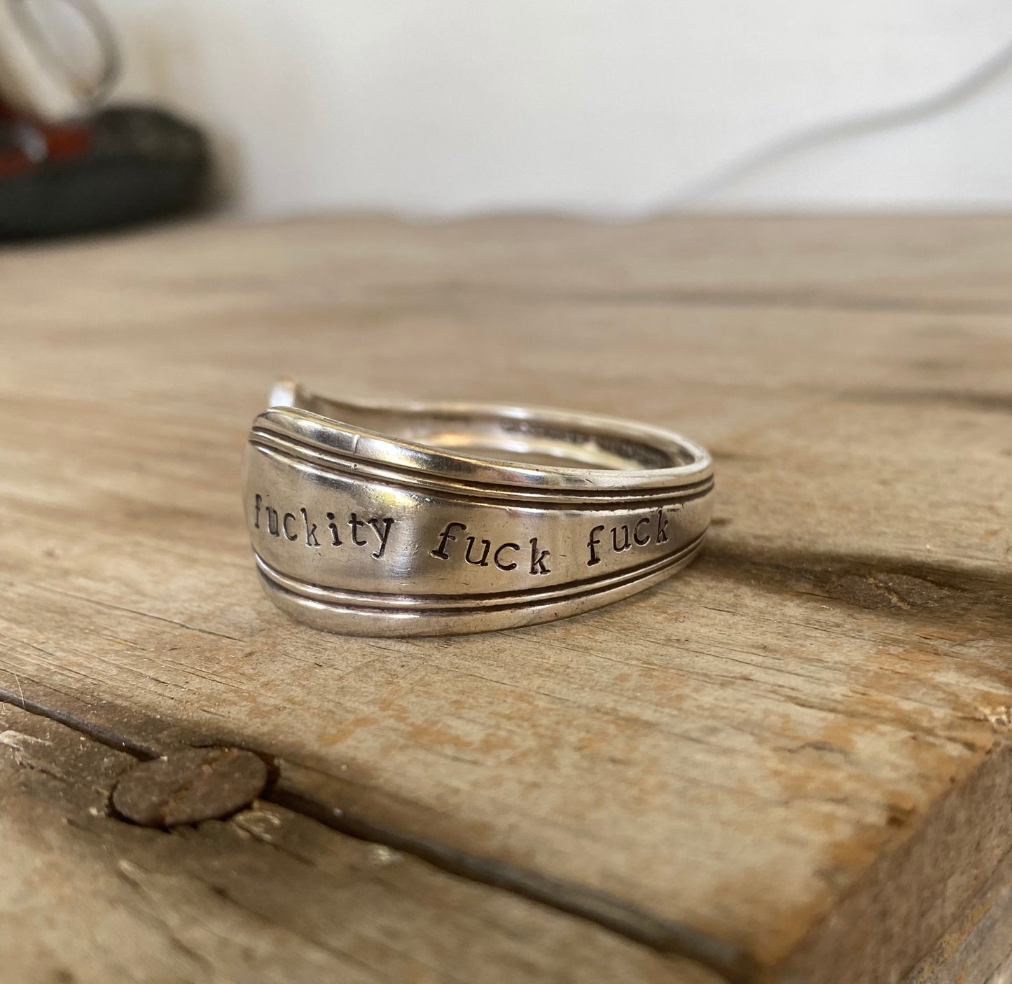 Spoon Cuff Bracelet - FUCKITY FUCK FUCK - #5289
