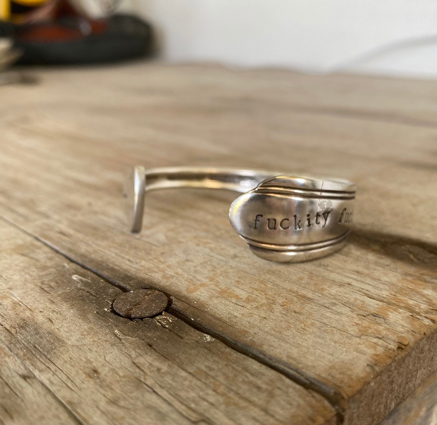 Spoon Cuff Bracelet - FUCKITY FUCK FUCK - #5289