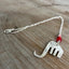 Fork Elephant Necklace with Red Beads - #5308