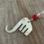 Fork Elephant Necklace with Red Beads - #5308